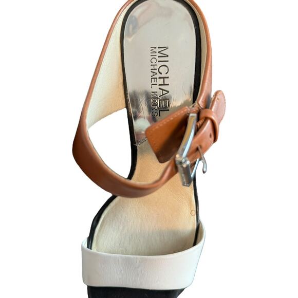 Michael Kors Beverly Buckled Color Block Stiletto Heel Sandals - Picture 5 of 11